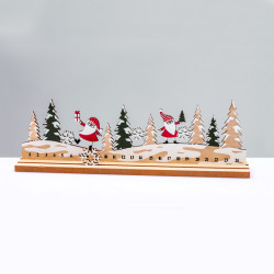 ^WOODEN XMAS COUNTDOWN WITH SANTA ΔΙΑΚΟΣΜHTIKO ΜΟΤΙΦ 33x5x10cm^  -X063361